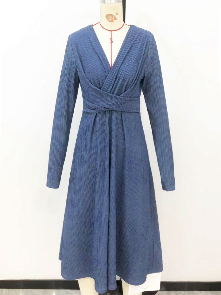 European And American Waist-controlled Slimming Long Sleeve Dress-Lady Dresses-Zishirts