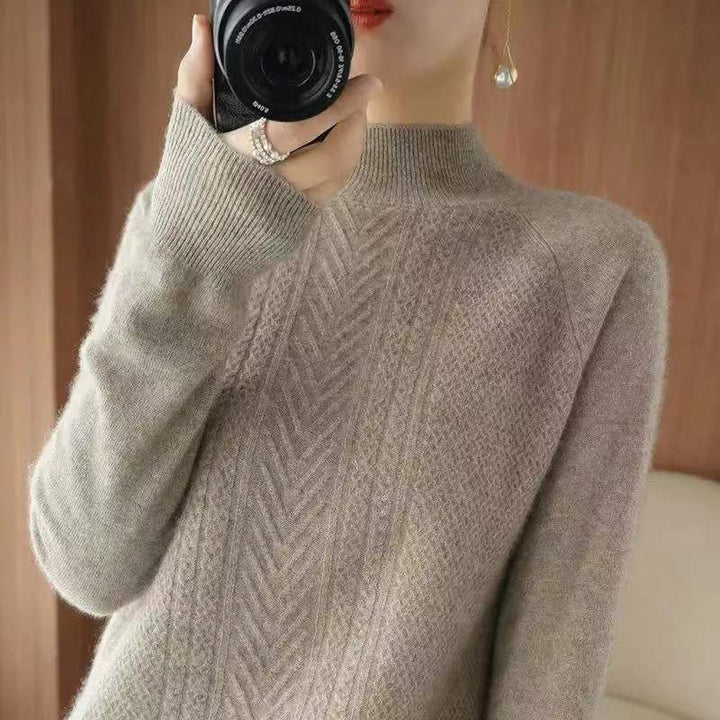 Women's Fashionable Knitted Base Sweater Short-Sweaters-Zishirts