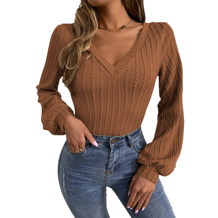 Women's Puff Sleeve Slim Top-Blouses & Shirts-Zishirts