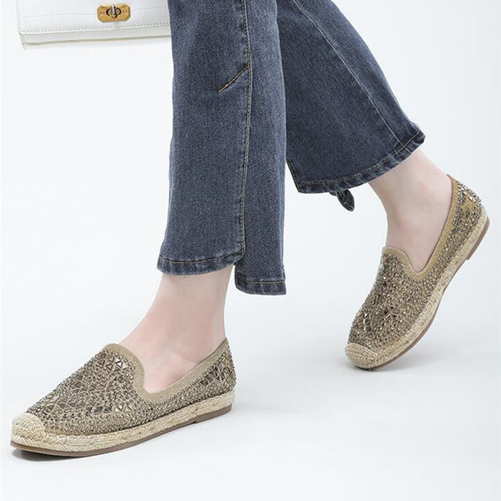 Women's Fashion Simple Sequins Full Diamond Flat Shoes-Womens Footwear-Zishirts