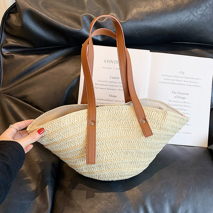 Beach straw hat woven handbag-Women's Bags-Zishirts