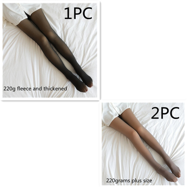 Fake Translucent Plus Size Leggings Fleece Lined Tights Fall And Winter Warm Fleece Pantyhose Women Fleece Lined Pantyhose Thermal Winter Tights-Women's Outerwear 2023-Zishirts