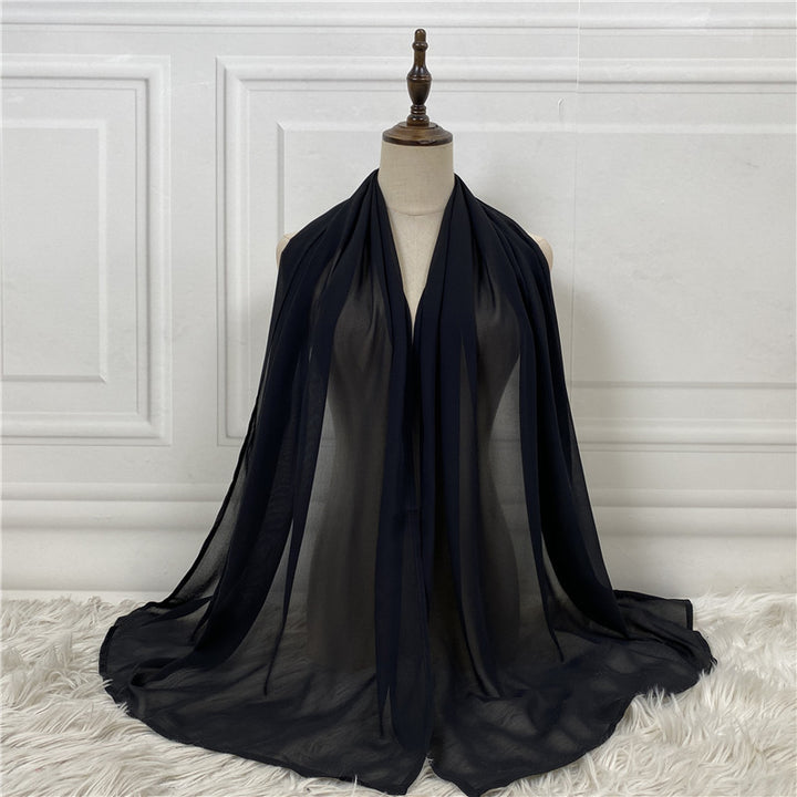 Solid Color Robe Fashion Chiffon Turban-Scarves & Wraps-Zishirts