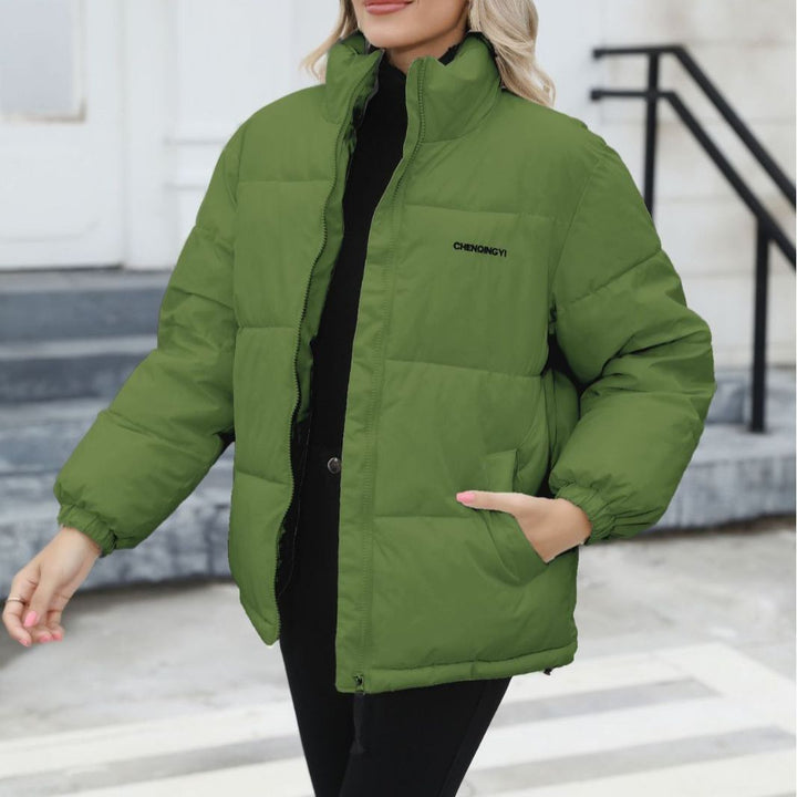 Winter Coat Women Casual Windproof Down Cotton Coat Warm Thickened Jacket Solid Outwear All-match Loose Tops Clothing-Women's Outerwear 2023-Zishirts