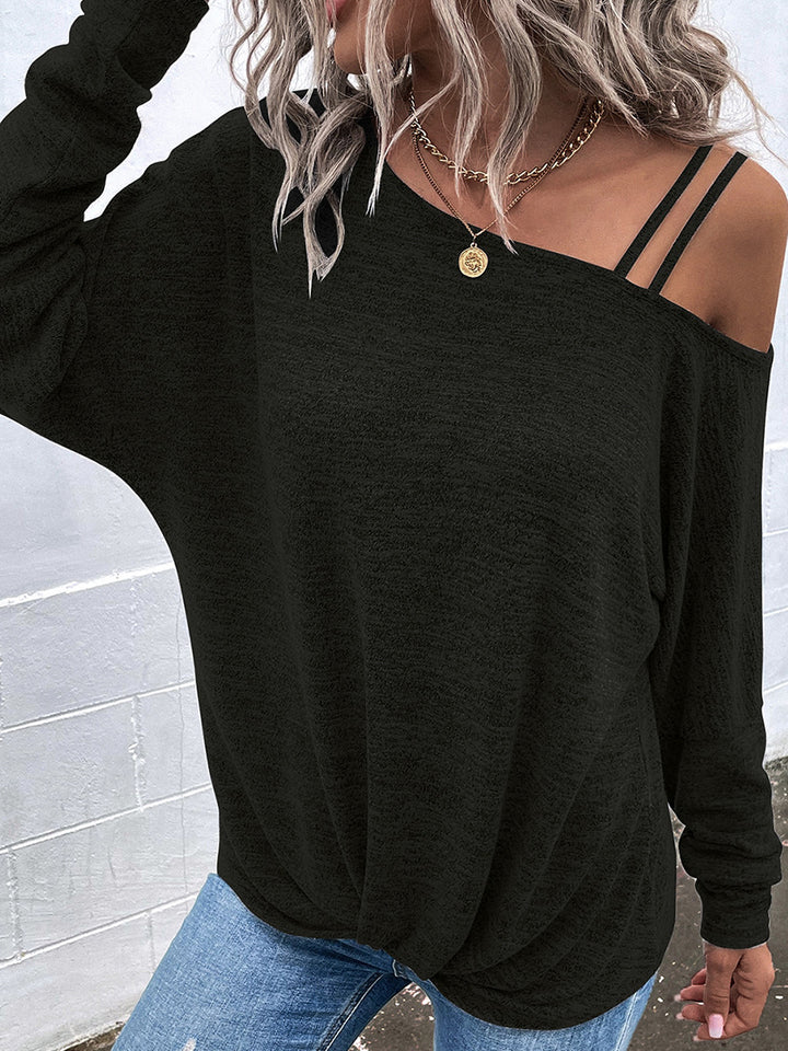 Off-the-shoulder Lace Up All-match Slim Fit Slimming Sweatshirt-Women's Outerwear 2023-Zishirts