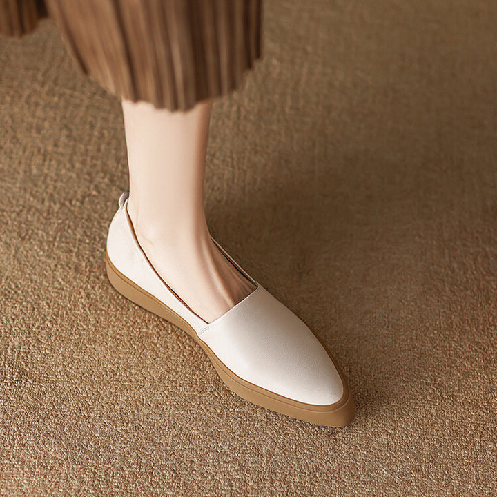 Flat Pointed Toe Pumps Female Platform Loafers-Womens Footwear-Zishirts
