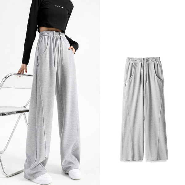 Women's Fashion Casual High Waist Drooping Loose Straight Casual Sweatpants-Suits & Sets-Zishirts