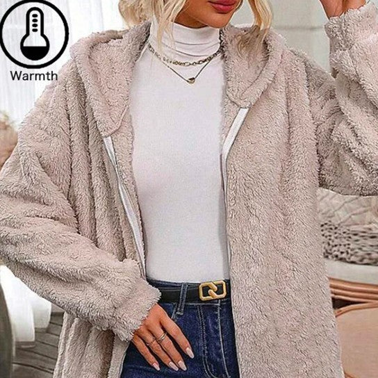 Hooded Long Sleeve Coat Top Women's Cardigan-Womens 2024 March-Zishirts