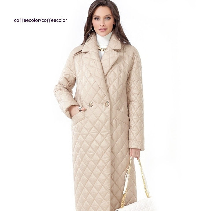 Women's Long Thin Coat Lapel Cotton-padded Coat-Jackets-Zishirts