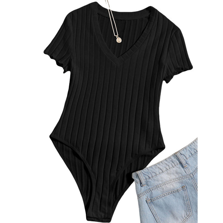 Summer Women's Tight Cotton Rib Round-neck Jumpsuit-Womens 2024 March-Zishirts