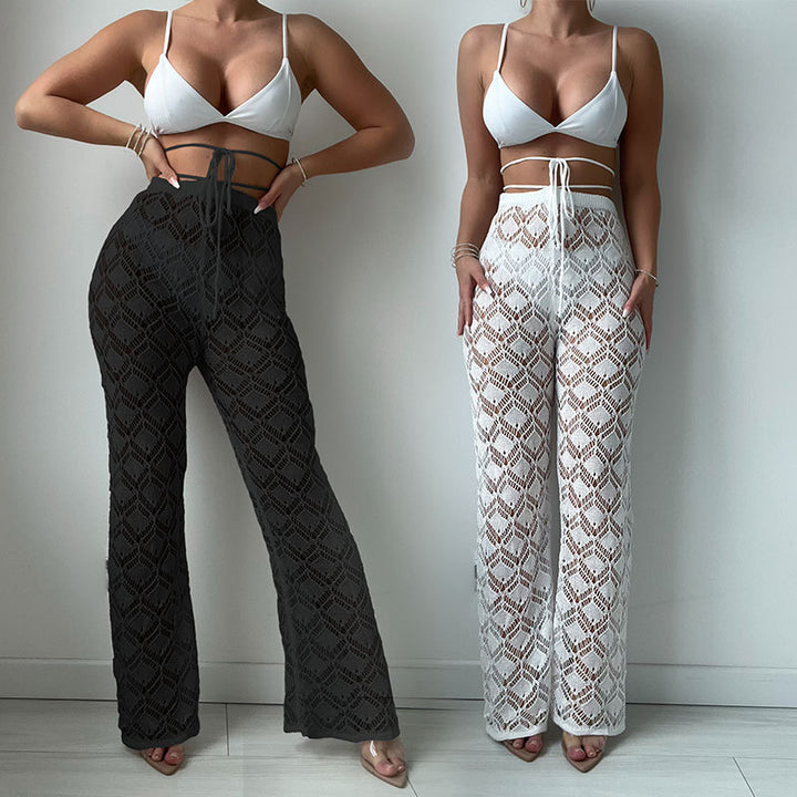 Women's Beach Hollow-out Casual High Waist Bikini Sun-proof Trousers-Women's Outerwear 2023-Zishirts