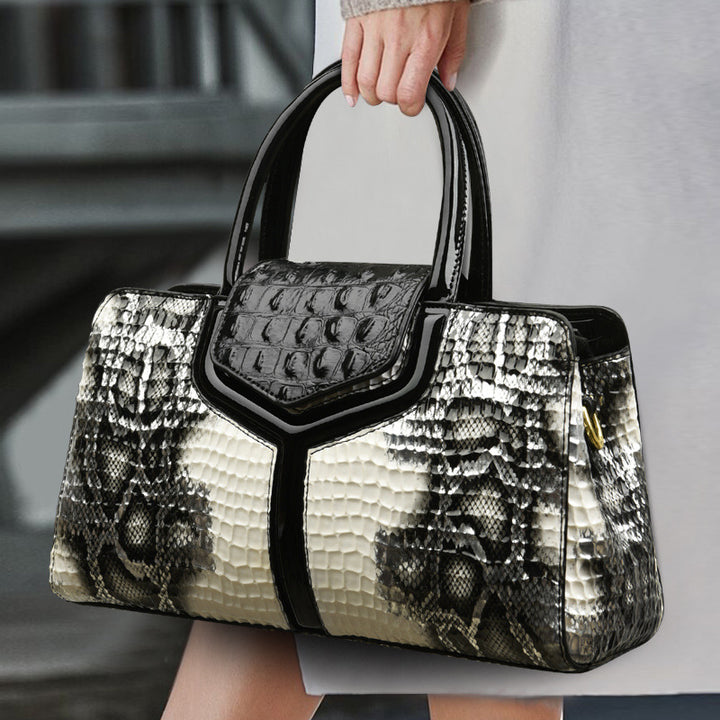 Women's Handbag Vintage Snake Pattern-Women's Bags-Zishirts