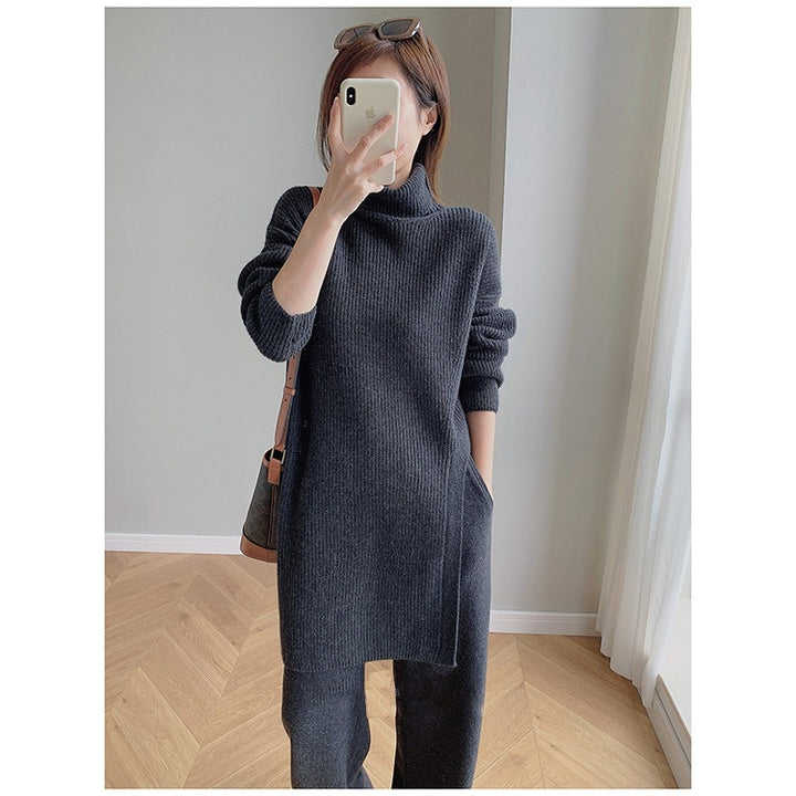 Women's Turtleneck Soft Glutinous Sweater Suit-Suits & Sets-Zishirts