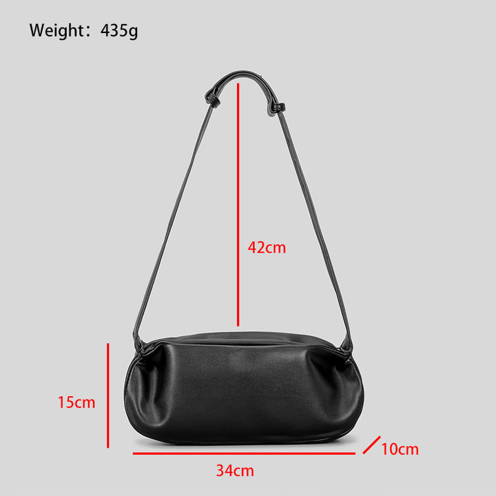 Wide Shoulder Strap Soft Pu Dumpling Bag Women-Women's Bags-Zishirts