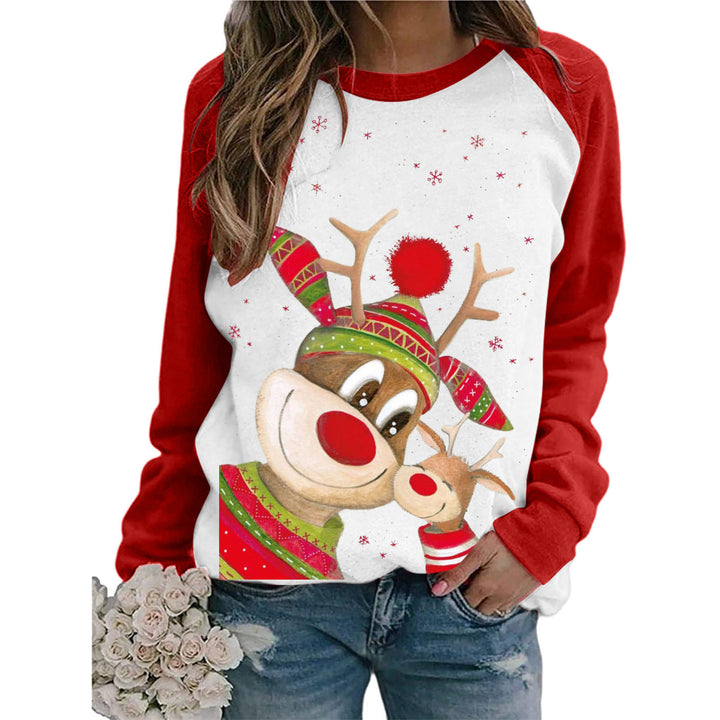 Crew Neck Casual Christmas T-shirt-Blouses & Shirts-Zishirts