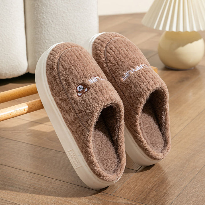 Cute Rabbit Slippers Winter Warm Home Shoes Non Slip Plush Bedroom Slippers-Womens Footwear-Zishirts