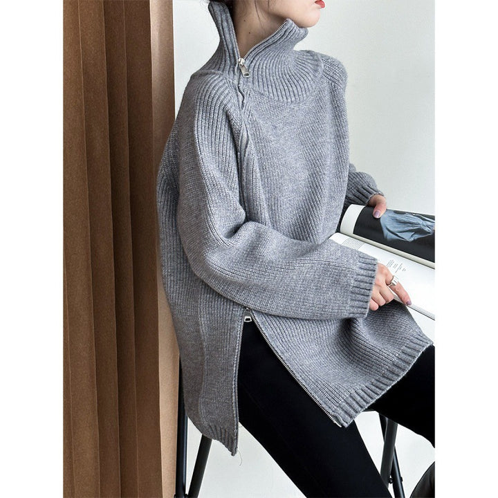 Loose High Collar Bottoming Sweater Korean Simple Top For Women-Women's Outerwear 2023-Zishirts