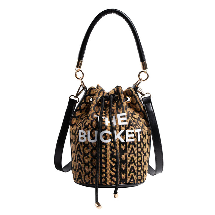 Fashion Alphabet Bucket Bag Retro Portable Messenger Bag-Women's Bags-Zishirts