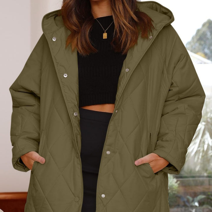 Diamond Quilted Hooded Lightweight Jacket For Women-Jackets-Zishirts