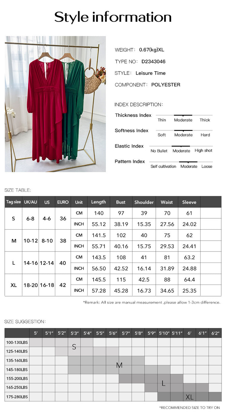 European And American Waist-tight Slimming Large Hem Sexy Dress-Women's Outerwear 2023-Zishirts