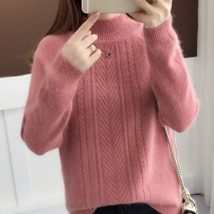 Women's Plush Loose Knit Sweater-Sweaters-Zishirts