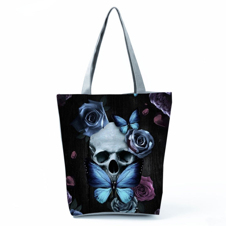 Portable Large Capacity Skull Printed Handbag-Women's Bags-Zishirts