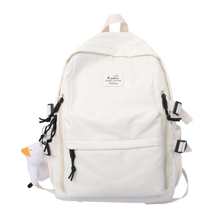 School Season New Fashion Backpack Fresh Middle School Students Korean Casual Solid Color Backpack-Women's Bags-Zishirts