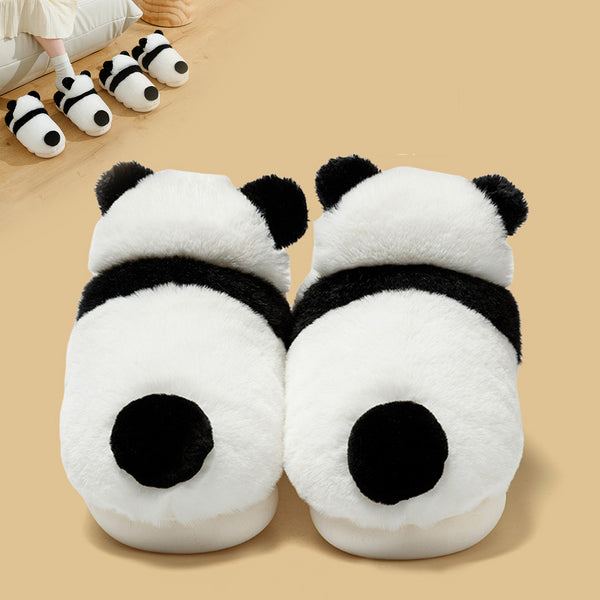 Cute Panda Shoes Winter Plush Slippers Women Warm Cartoon Garden House Shoes-Womens Footwear-Zishirts