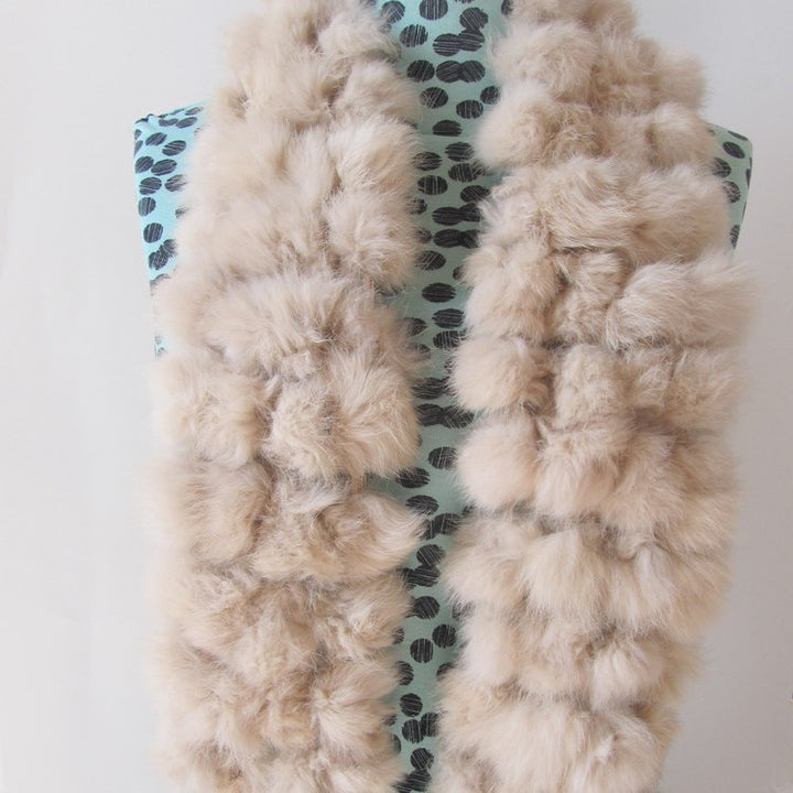 Four-row Ball Rabbit Fur Scarf-Scarves & Wraps-Zishirts