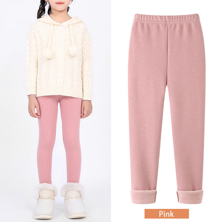 FallWinter Hot-selling Girls' Leggings Fleece-lined Warm Cropped Pants-Women's Outerwear 2023-Zishirts