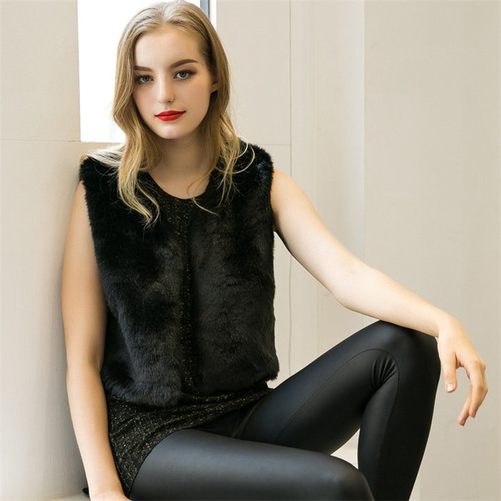 Women's Imitation Fur Fur Vest-Sweaters-Zishirts