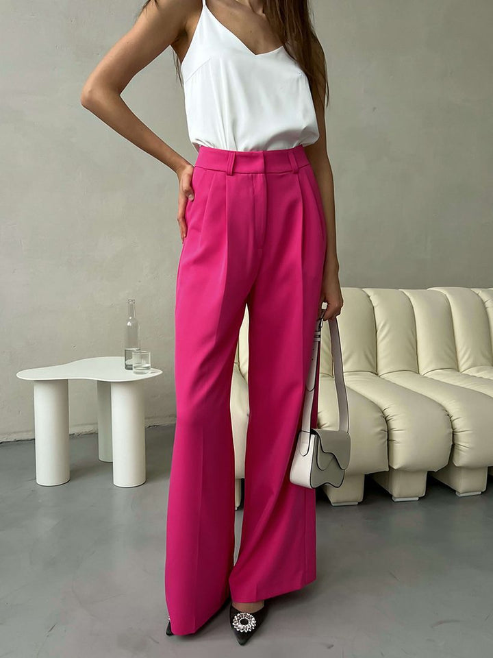 Women's Fashion Casual Solid Color Draped Pants-Suits & Sets-Zishirts