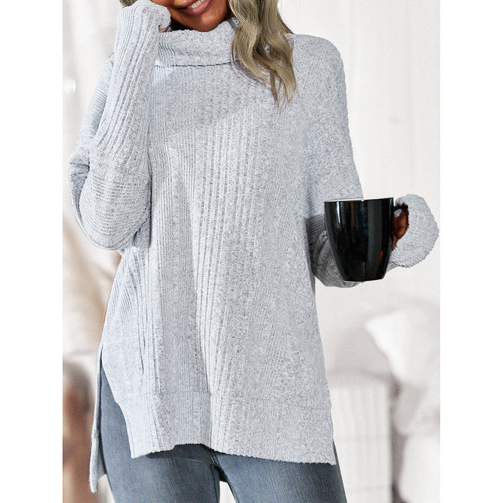 Women's Fashion Casual Turtleneck Fleece Knitted Long-sleeved Top-Blouses & Shirts-Zishirts