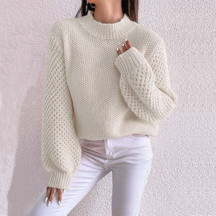 Women's Fashion Autumn And Winter Leisure Long Sleeve Round Neck Pure Color Warm Keeping Sweater-Women's Outerwear 2023-Zishirts