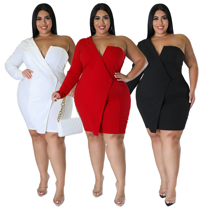 Fashion Sexy Slim Hip Long Sleeve Off-shoulder Dress-Lady Dresses-Zishirts