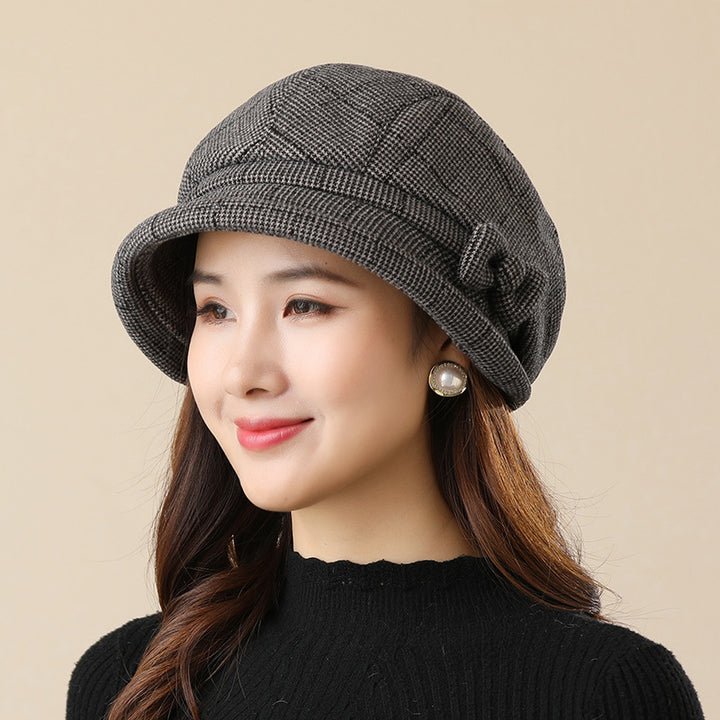 Plaid Warm Fashion Casual All-matching Fisherman Hat-Women's Outerwear 2023-Zishirts