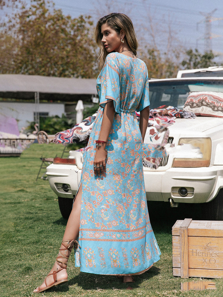 Bohemian Style Printed Long Dress-Lady Dresses-Zishirts