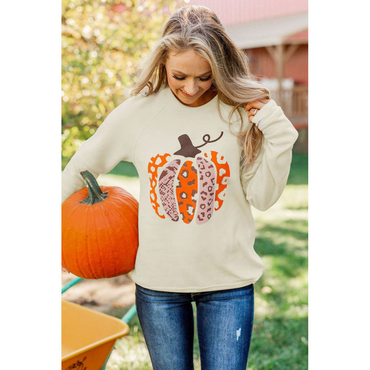 Halloween Pumpkin Printed Long-sleeved Top Female-Suits & Sets-Zishirts