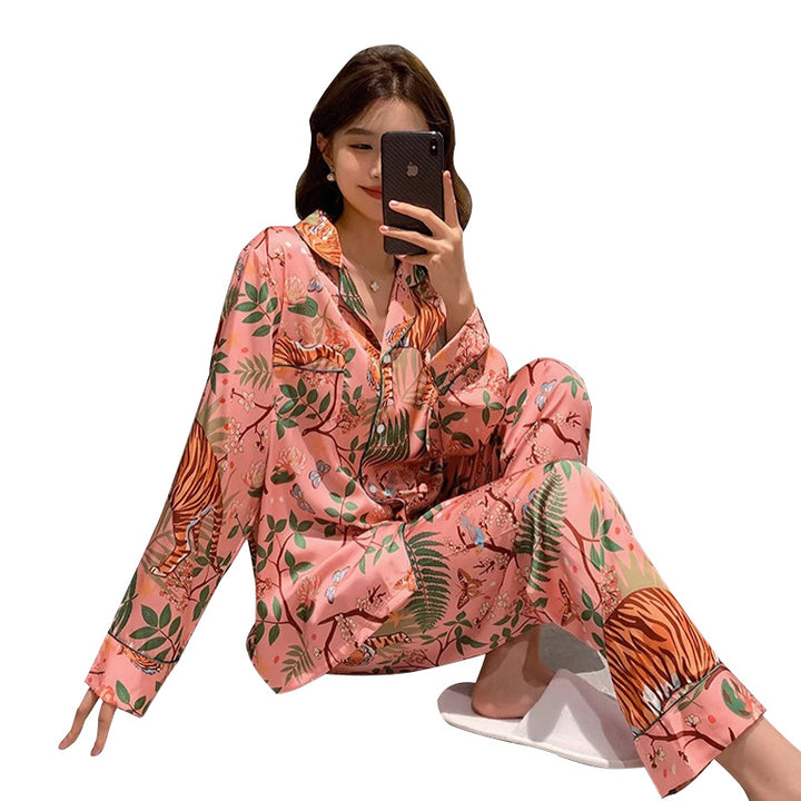 Women's Cartoon Tiger Long Sleeve Casual Homewear Suit-Women's Outerwear 2023-Zishirts