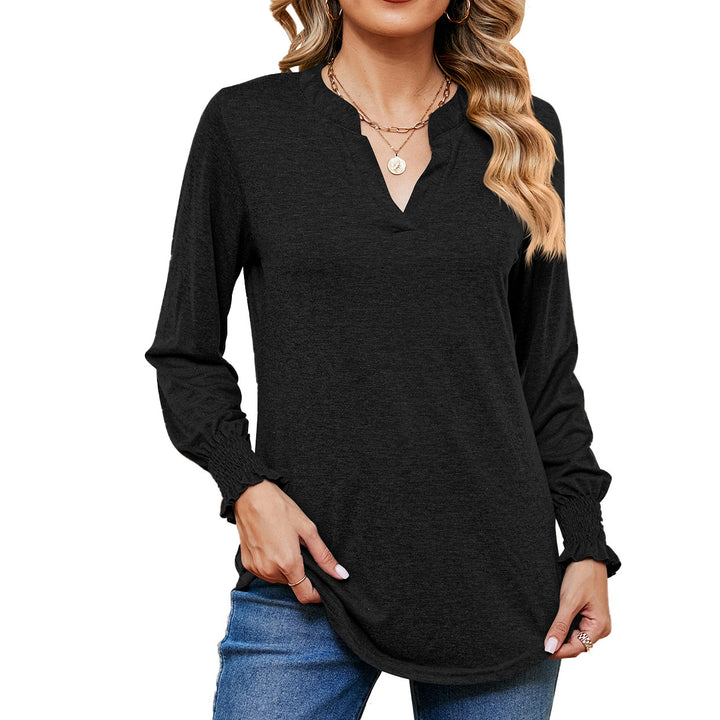 Stitching Long Sleeve Loose-fitting T-shirt Top-Womens 2024 March-Zishirts