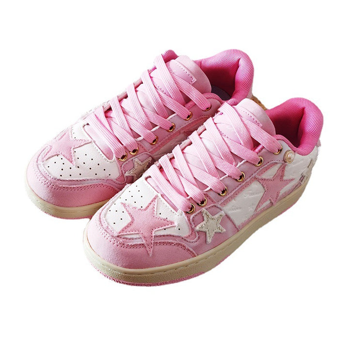 Fashionable All-match Star Flat Sneakers For Women-Womens Footwear-Zishirts