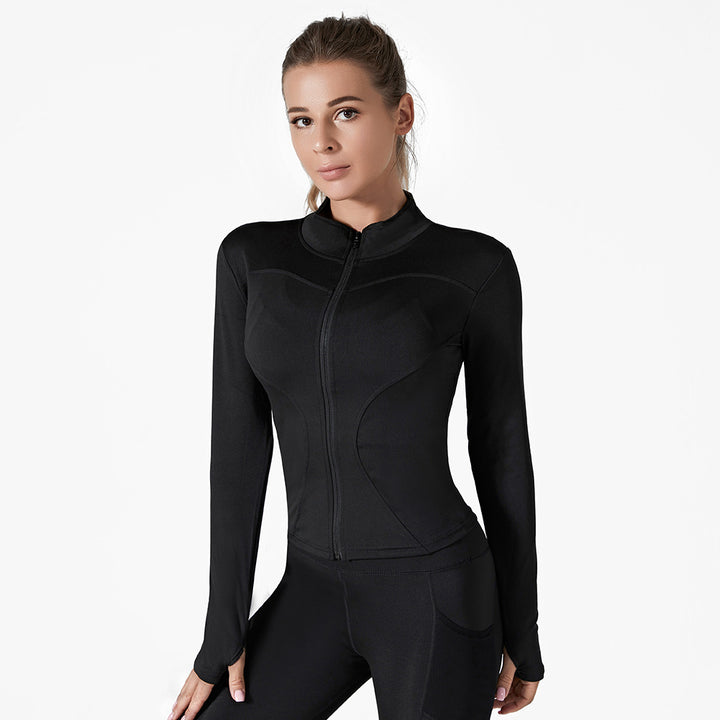 Running Training High Elastic Breathability Jacket Long Sleeve Top Workout Clothes-Women's Outerwear 2023-Zishirts