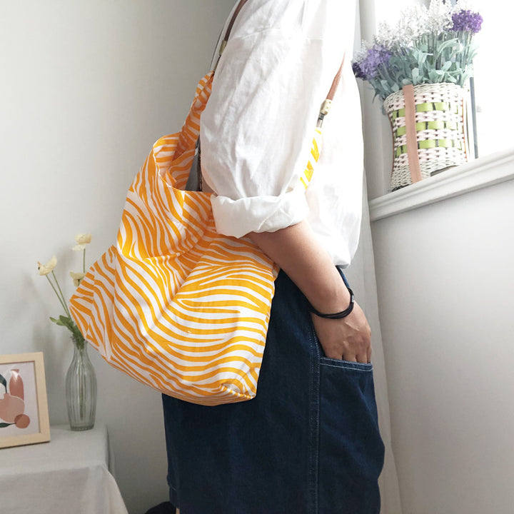 Retro Yellow Zebra Pattern Bag-Women's Bags-Zishirts