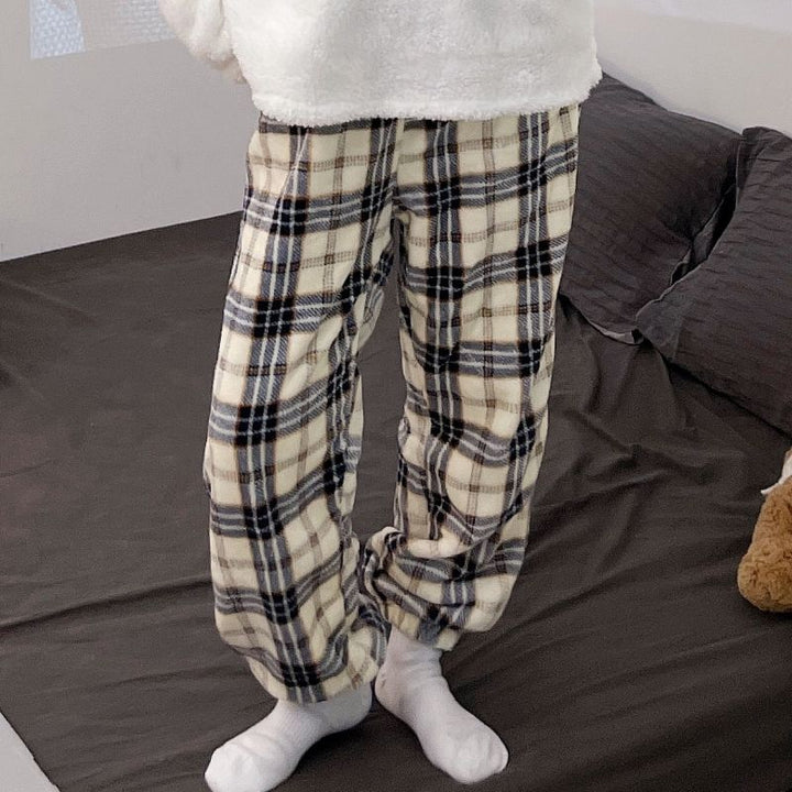 Coral Fleece Pajama Pants For Women Autumn And Winter Thickened-Women's Outerwear 2023-Zishirts