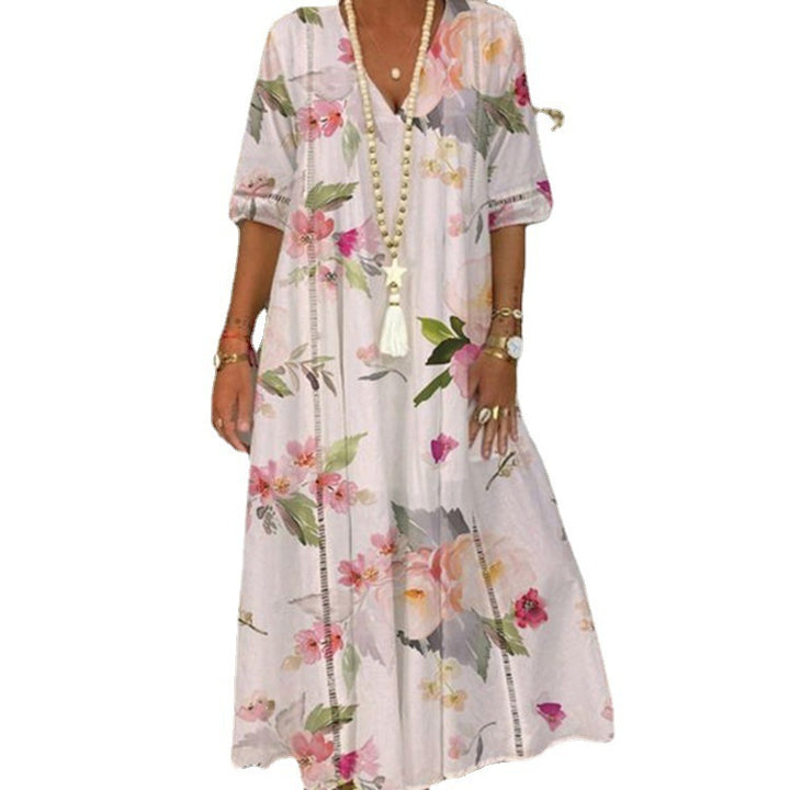 Summer Women's Long Printed Dress-Womens 2024 March-Zishirts