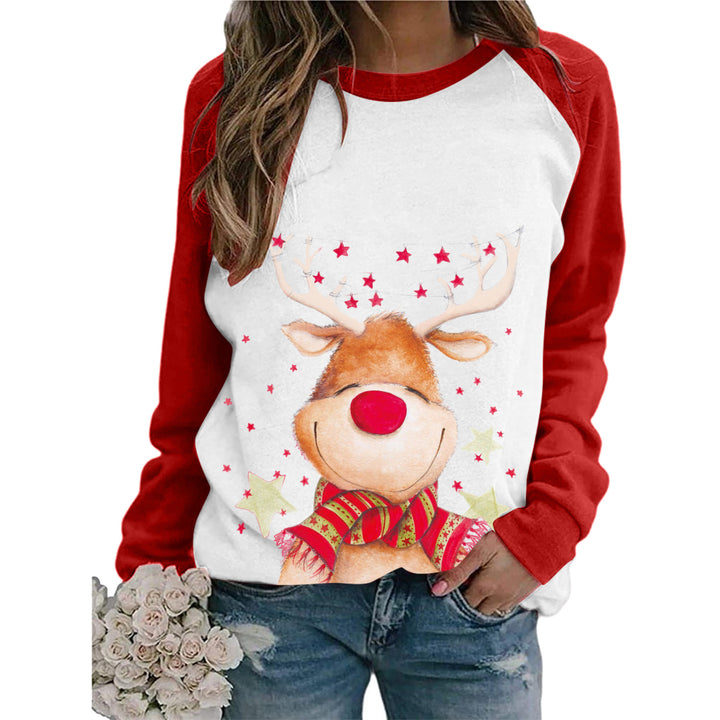 Crew Neck Casual Christmas T-shirt-Blouses & Shirts-Zishirts