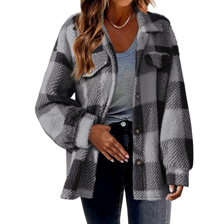 Women's Fashion Jacket Button Plush Coat-Women's Outerwear 2023-Zishirts