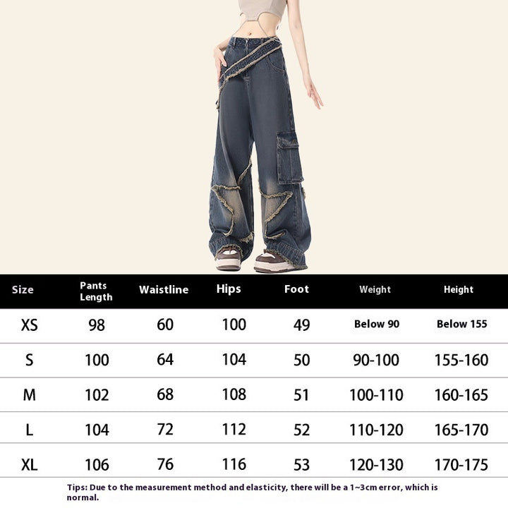 Plump Girls Slimming Retro Small Straight Wide-leg Pants-Woman Jeans-Zishirts