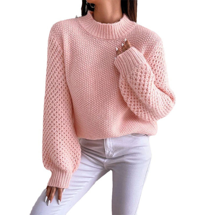 Women's Fashion Autumn And Winter Leisure Long Sleeve Round Neck Pure Color Warm Keeping Sweater-Women's Outerwear 2023-Zishirts