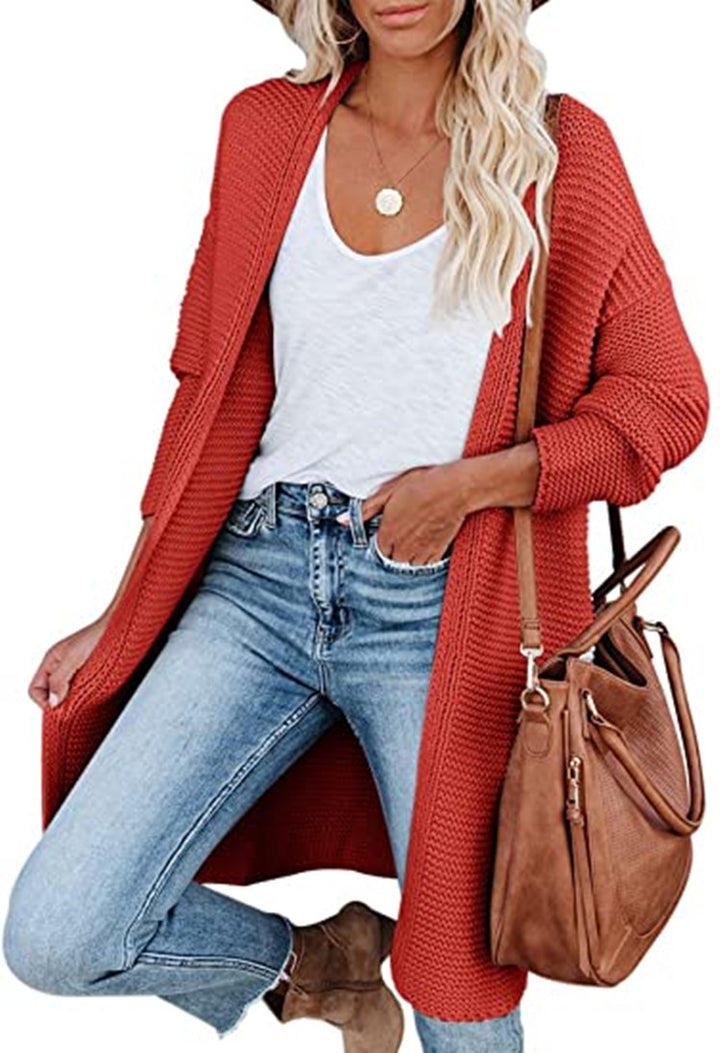 New Medium Long Knitting Cardigan Sweater Is Casual And Loose-Jackets-Zishirts